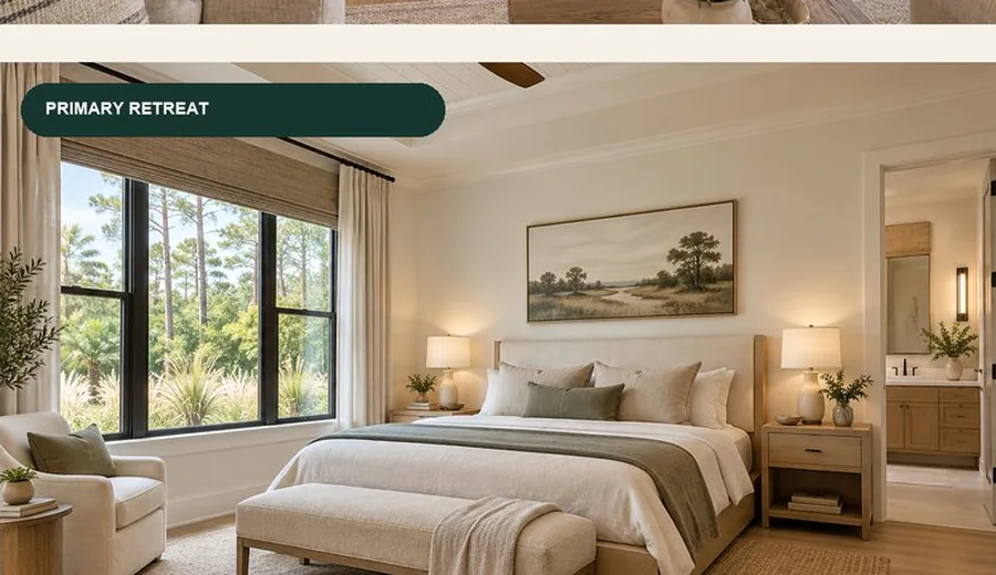 Florida Modern Farmhouse primary retreat concept view