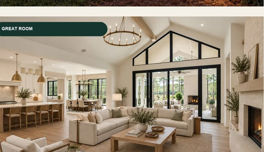 Florida Modern Farmhouse great room concept view