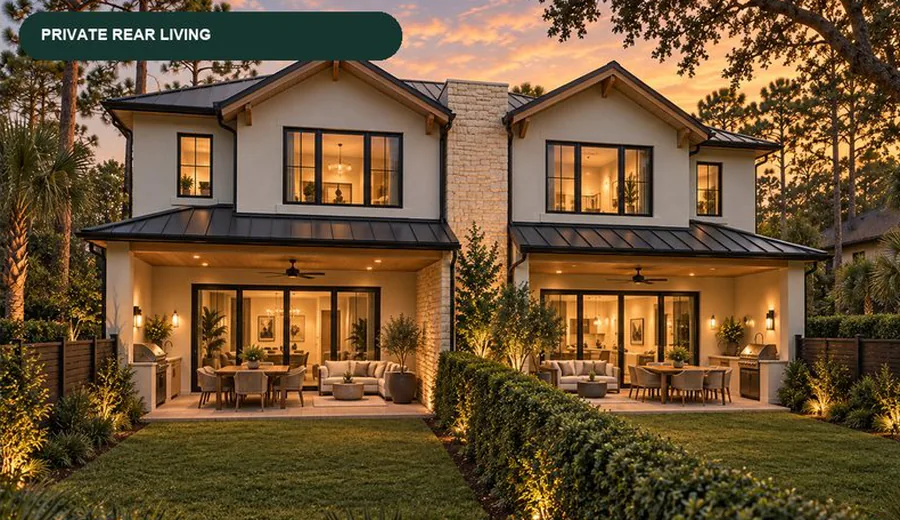 Pine Court private rear living concept view