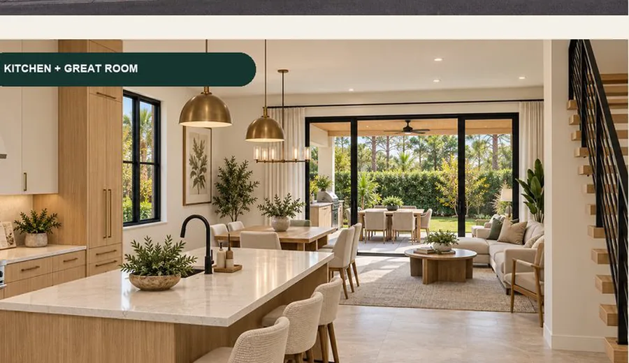 Pine Court kitchen and great room concept view