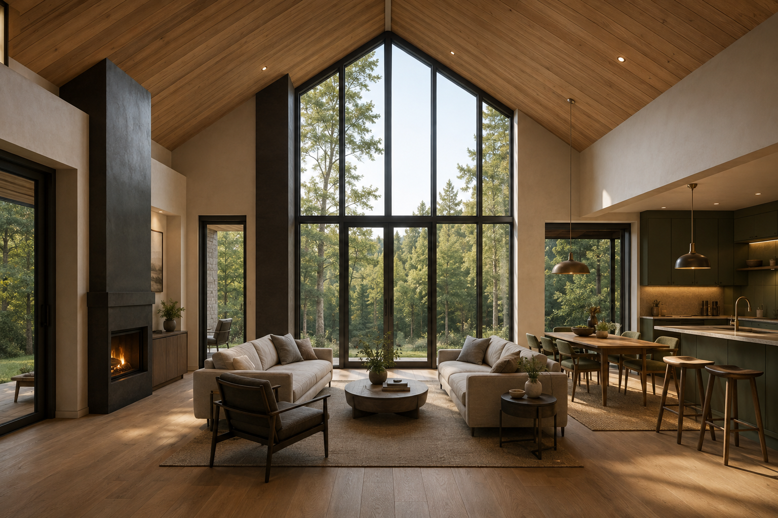 The Lantern vaulted great room architectural visualization
