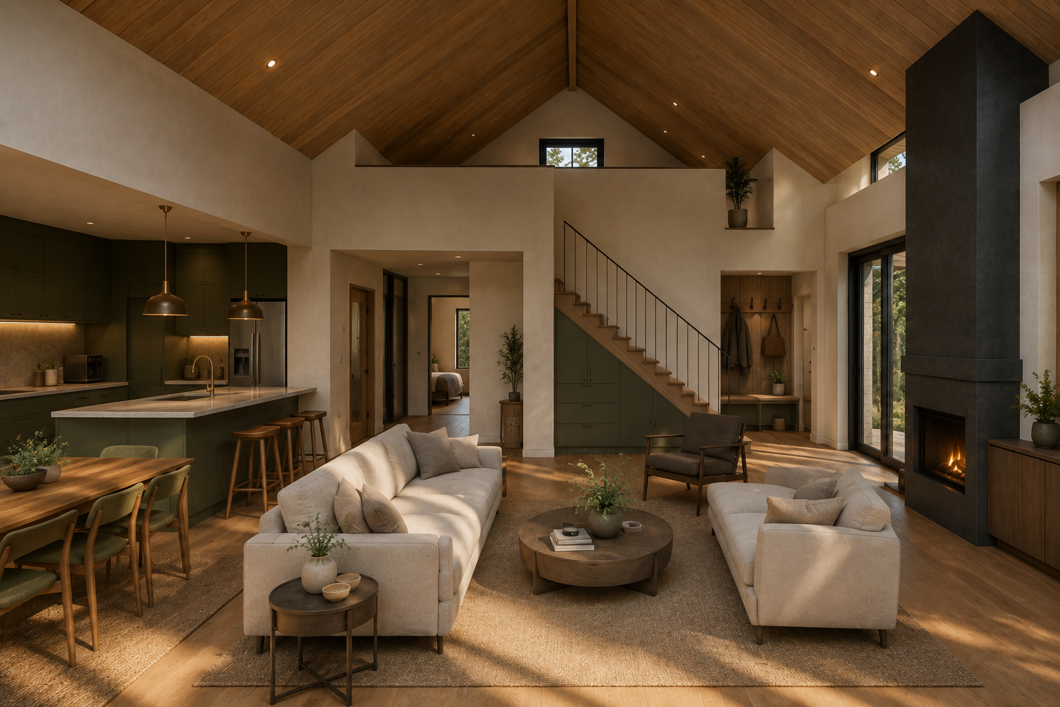 The Lantern kitchen and loft architectural visualization